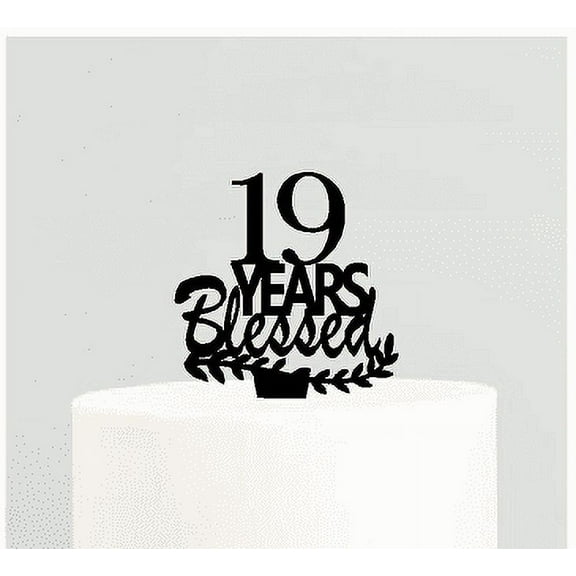 19th Birthday / Anniversary Blessed Years Cake Decoration Topper