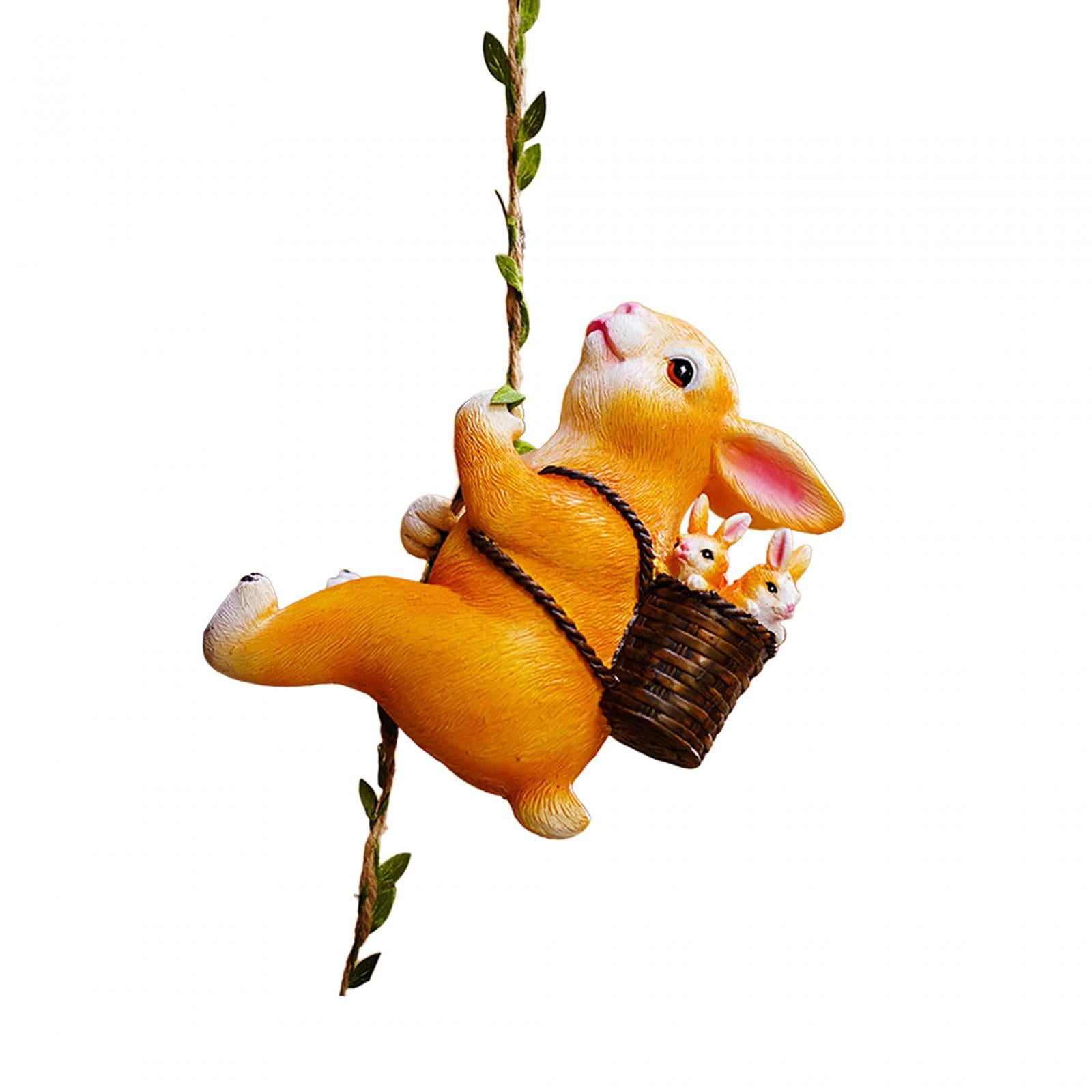 Outdoor Statues Garden Rabbit Sculpture 16x14cm Novelty Rabbit Ornament Climbing Rabbit Figurine for Balcony Landscaping Backyard Flower Bed