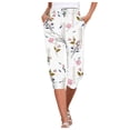 thumbnail image 1 of YDLCAFD Capris For Women Print Pants Bottom High Waist Drawstring Joggers, 1 of 5