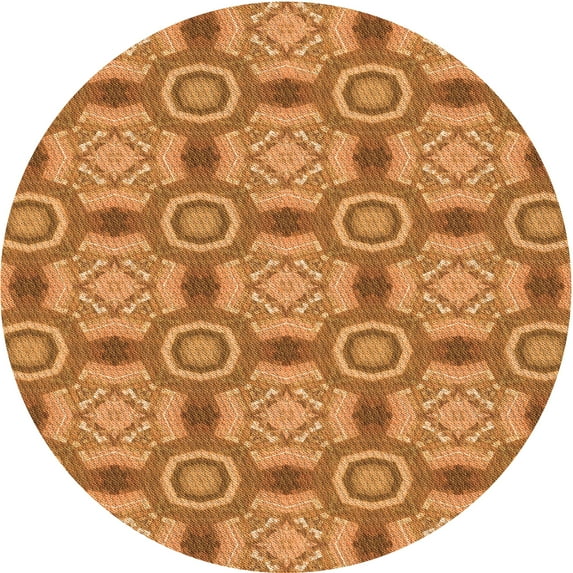 Ahgly Company Machine Washable Indoor Square Transitional Orange Area Rugs, 3' Square