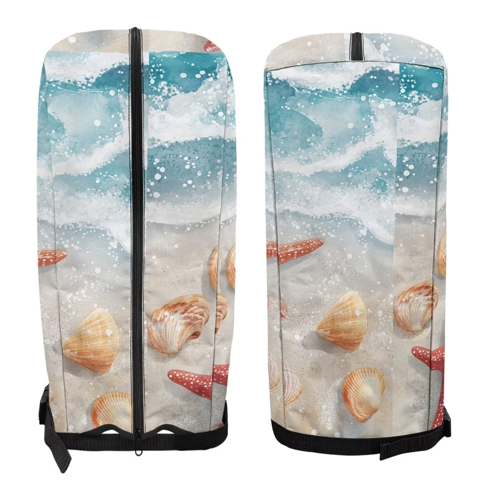 Chririnla Beach Starfish Hood Golf Bag Cover Dust & Sun Protection for Clubs with Snap Button Fits Most Stand Bags, Cart Bags & Carry Bags