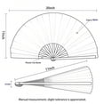 thumbnail image 3 of 2pcs pack Large Foldable Hand Fan 27cm 11inch 2pcs Black Solid Handheld Fan for DIY Painting, 3 of 7