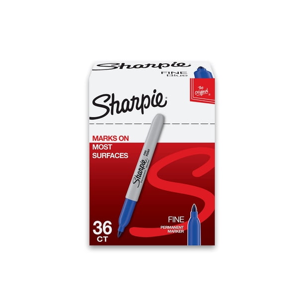 Rotuladores permanentes Sharpie de punta fina negros, juego de 36 unidades