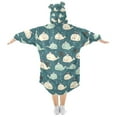 thumbnail image 2 of joogoo Wearable Blanket Hoodie for Cartoon Whales Flannel Sherpa Pocket 3-14 YR S, 2 of 7
