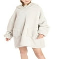 thumbnail image 3 of Adult Kids Winter Warm Wearable Blanket  Big Hooded Sweatshirt Homewear With Front Pocket Oversized, 3 of 7