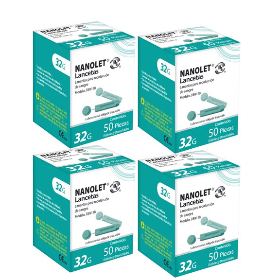 Kit de 4 cajas de Lancetas Nanolet con 50 piezas