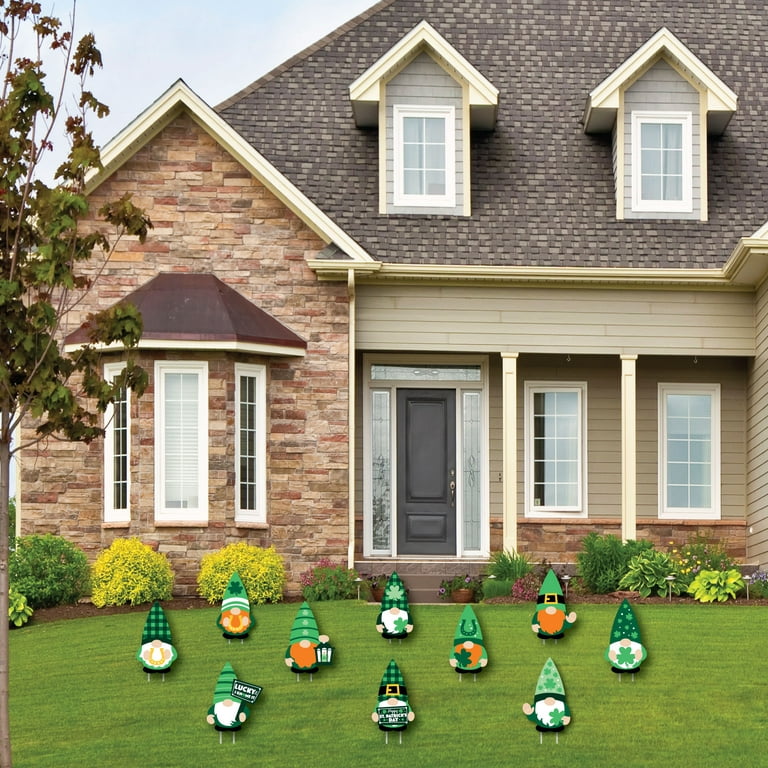 Big Dot Of Happiness Irish Gnomes - Lawn Decorations - Outdoor St.  Patrick's Day Party Yard Decorations - 10 Piece : Target