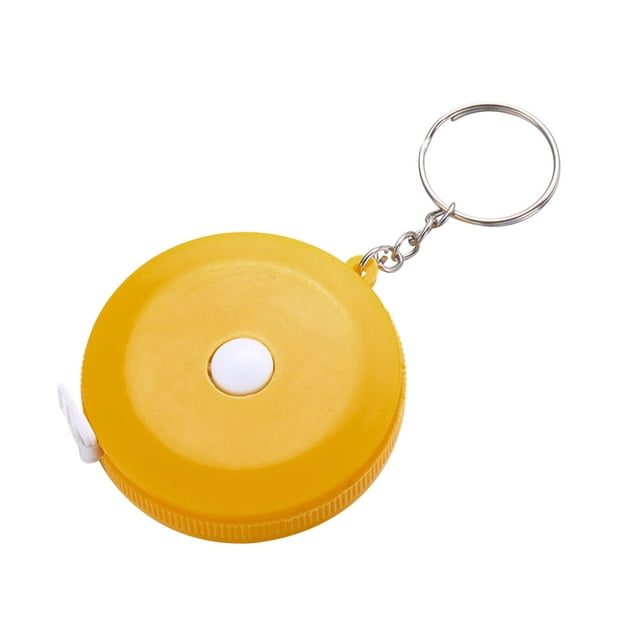 Mini cinta métrica portátil de alta precisión con anilla para uso doméstico y exterior (naranja, 1,5 m)