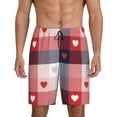 thumbnail image 3 of Lsque Heart Plaid Mens Sleep Pajama Shorts,Short Pajama Pants, Cotton Ultra-Soft Knit-4X-Large, 3 of 9