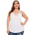 thumbnail image 2 of Camiseta sin mangas con cuello en V para mujer con tirantes finos y encaje Adepaton LRWJ117-5, 2 of 6