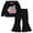 Black, variant on Barbie Girls Outfit Set Barbie Applique Graphic Hoodie Flare Pants Velour 2 Piece Kids Clothes 2T-9Y