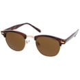 thumbnail image 3 of zeroUV - Classic Horn Rimmed Neutral Colored Lens Semi-Rimless Sunglasses 49mm - 49mm, 3 of 5