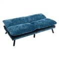 thumbnail image 5 of Convertible Futon Sofa Bed, Modern Chenille Sleeper Sofa Couch with Adjustable Backrest, 71.6" Loveseat Sofa with Thickened Cushion and Metal Legs for Living Room Apartment Dorm Studio, Blue, 5 of 7