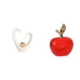 thumbnail image 1 of Figura decorativa de corazón para escritorio, estatua de cerámica, escultura de fruta artificial, artesanía con acabado suave, adecuada para sala de e, 1 of 8