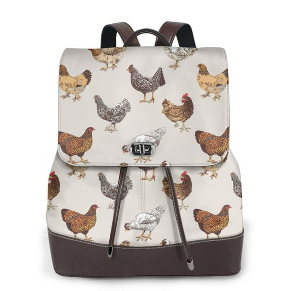 Ratiio Various Chicken Pattern Womens Backpack Purse Leather Backpack Purse for Women Travel Fashion Backpack Designer Ladies Shoulder Bags