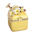 thumbnail image 4 of Joyero de esmalte artístico, joyero decorativo para el hogar, pequeño, para colgantes, aretes, decoración del hogar. Amarillo, 4 of 8