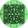 thumbnail image 1 of Ahgly Company Indoor Round Oriental Emerald Green Industrial Area Rugs, 4' Round, 1 of 4