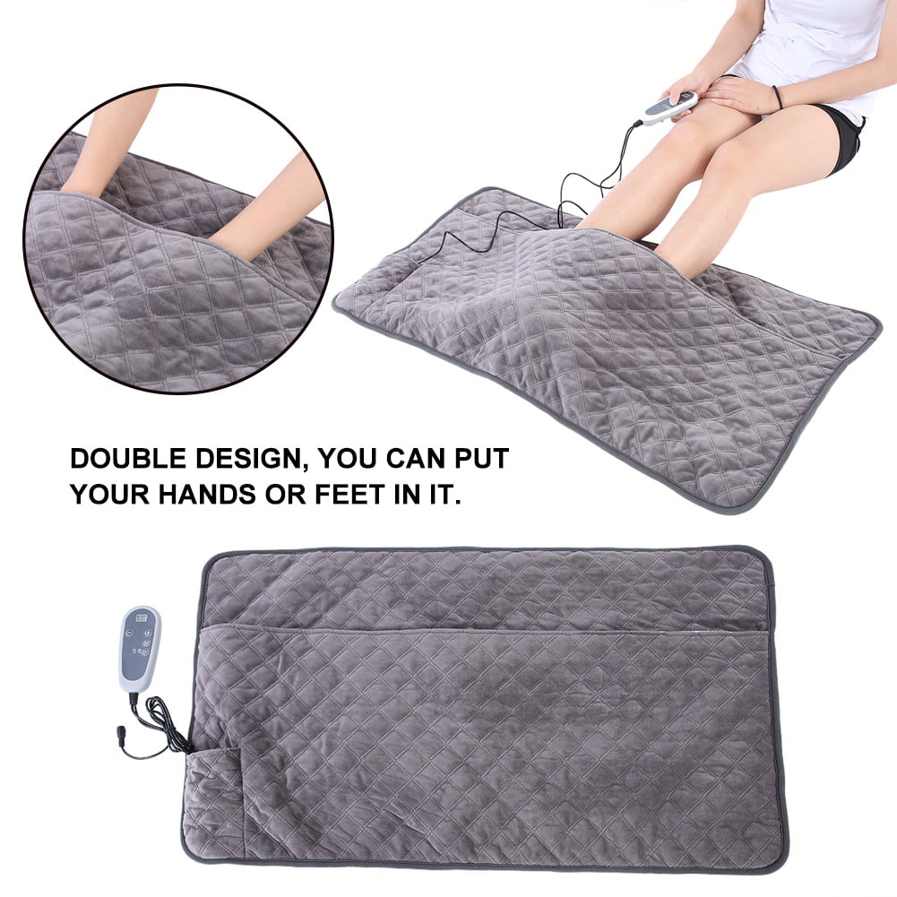 Mgaxyff Electric Blanket Office Adjustable Temperature Knee Waist Warming Mat Heated Double
