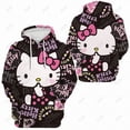 thumbnail image 4 of Hello Kitty Print Design Hoody For Women Pocket Street Sweatshirt Hip Hop Style Fleece Hoodie All-Match Comfortable Clothes HOEMLIN, 4 of 6