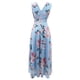 thumbnail image 4 of Gibobby Vestidos para Mujer Casuales Vestido casual de mujer elegante de gasa sin mangas de verano con estampado floral y dobladillo dividido(Azul celeste,XL), 4 of 5