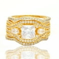 thumbnail image 2 of Pat Wedding Ring Set for Women 3pc Cz Gold Pl Engagement Matching Bands Ginger Lyne Collection, 2 of 8