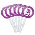 thumbnail image 1 of Letter R Initial Flower Purple Cupcake Picks Toppers - Set of 6, 1 of 1