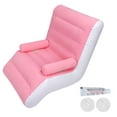 thumbnail image 2 of Inflatable Sofa, Lounge Chair Ergonomic S Shape, Soft Flocking Surface, Lightweight Portable Blow Up Couch for Travel, Home Rest, 2 of 7