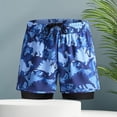 thumbnail image 1 of Traje De Baño Bañador para hombre de doble capa de cintura de secado rápido con cordones y pantalones cortos de baño divididos (M), 1 of 9
