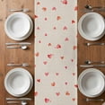 thumbnail image 6 of Valentine's Day Table Runner - 60 Inch Long, Kitchen Dining Table Runner Dresser Scarves, Pink Love Flowers Leaves Plants Spring Beige Farmhouse Decor for Coffee Tables Wedding Party Banquet, 6 of 8