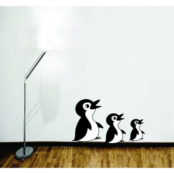 Vinyl Wall Quote Decals for Home - Penguins school Stylish Wall Sticker for Easy Home Decoration - Size: 14 In x 20 In