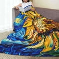 thumbnail image 6 of Rateoe vintage Starry Sunflower Print Fuzzy Fleece Throw Blanket Extra Large,Super Soft,Fluffy and Warm Blankets for Couch,Bed,All Season Use (50"x40"), 6 of 8