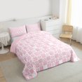 thumbnail image 3 of Homewish Classic Check Geometric Queen Comforter Set,Modern Geometric Pattern Bedding Sets,Pink Daisy Blossom Bedding Comforter Set For Boys Teens,Ultra Soft Home Decor Reversible,3-Piece, 3 of 8