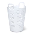 thumbnail image 1 of Clorox Cesta flexible para la colada – Cesta alta de plástico para ropa, dormitorio y almacenamiento – Papelera redonda portátil con asas de transporte, 2 bushel, color blanco, 1 of 5