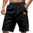 thumbnail image 2 of Fashion YLSDY Men's Casual Shorts Loose Drawstring Elastic Waist Pant 2025 Summer Lightweight Beach Vacation Shorts with Pockets Black S, 2 of 9