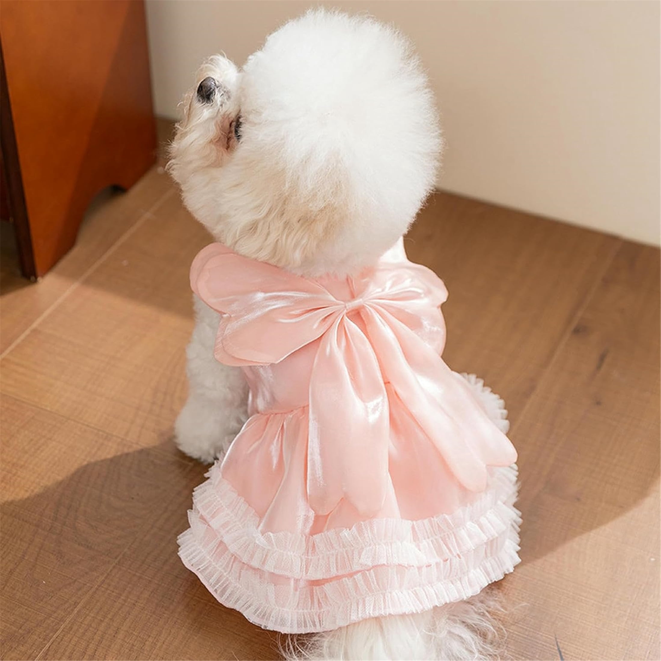 HQREA Dog Princess Dresses for Small Dogs Girl Puppy Vest Skirt with Bowknot Summer Female Dog Clothes for Wedding Birthday Party