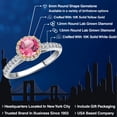 thumbnail image 2 of Gem Stone King 10K Two Tone Gold Pink Mystic Topaz and Lab Grown Diamond Engagement Ring for Women | 1.81 Cttw | Round 6MM | Gemstone November Birthstone | Size 6, 2 of 6