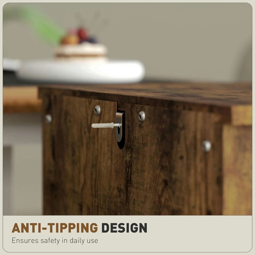 Topcobe Vertical File Cabinet with 3 Drawers, Rustic Farmhouse Office Storage Cabinet for A4, Letter Size, Modern Furniture for Indoor, Rustic Brown