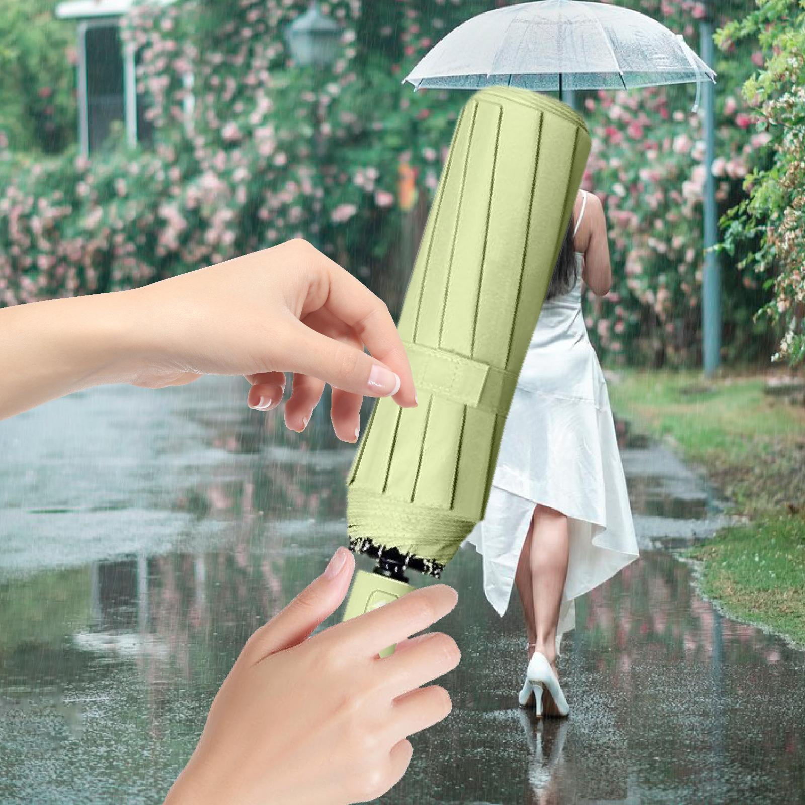 Abbraccia Automatic Umbrella Travel Umbrella Easy Grip Handle Rain Umbrella Sun Protection for Golf Women Men Kids Camping Trip Walking Light Yelllow