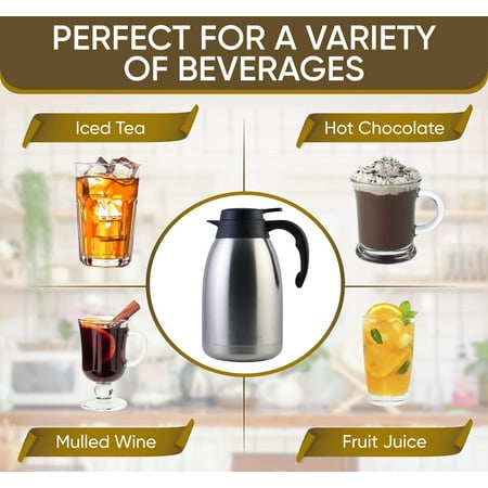 Used Dirty Needs Cleaning Cresimo 2 Liter Stainless Steel Thermal Coffee Carafe