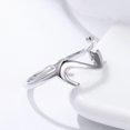 thumbnail image 3 of Anillos de Plata de Ley 925, Anillo Ajustable Estilo Gato Abierto Bisutería para Niñas Adolescentes Regalo Tamaños Universales, Plata de Ley 925, Sin Piedra, 3 of 5