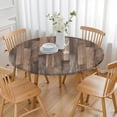 thumbnail image 4 of Round Fitted Tablecloth With Elastic,Outdoor Table Cover,Elastic Edge Design,Suitable for Round Tables Ranging from 52in,Anti Wrinkle and Scratch Resistant,Easy Clean & Stain Resistant, 4 of 4