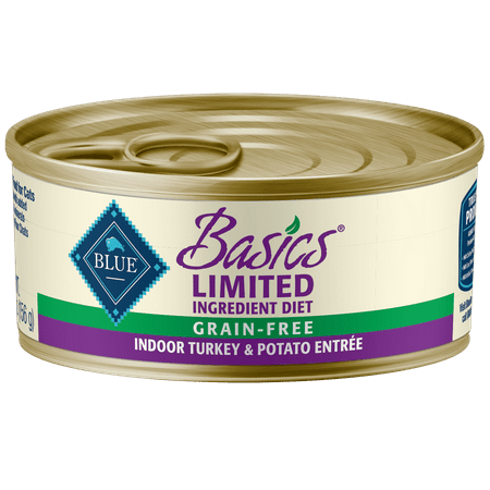 Blue Buffalo Basics Limited Ingredient Diet Grain Free, Natural Adult Wet Cat Food, Indoor Turkey, 5.5-oz