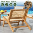 thumbnail image 6 of Costway 1 PCS Mid Century Modern Teak Wooden Chair with Handwoven Rattan Seat & Backrest, 6 of 8