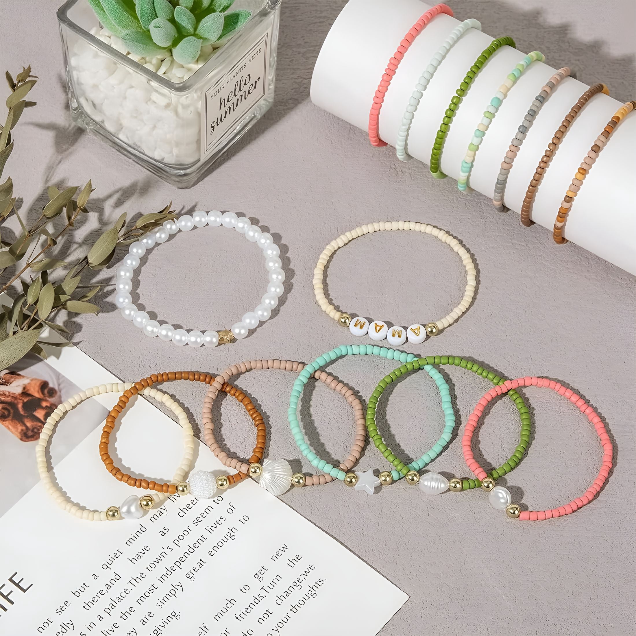 BESTSKY 3mm Seed Beads for Bracelets Making, Friendship Bracelet Making Kit for Girls, 24 Colors Bead Bracelet Kit, Beads for Jewelry Making Kit, DIY, Arts, Crafts Gifts Age 4+ (3MM-C)