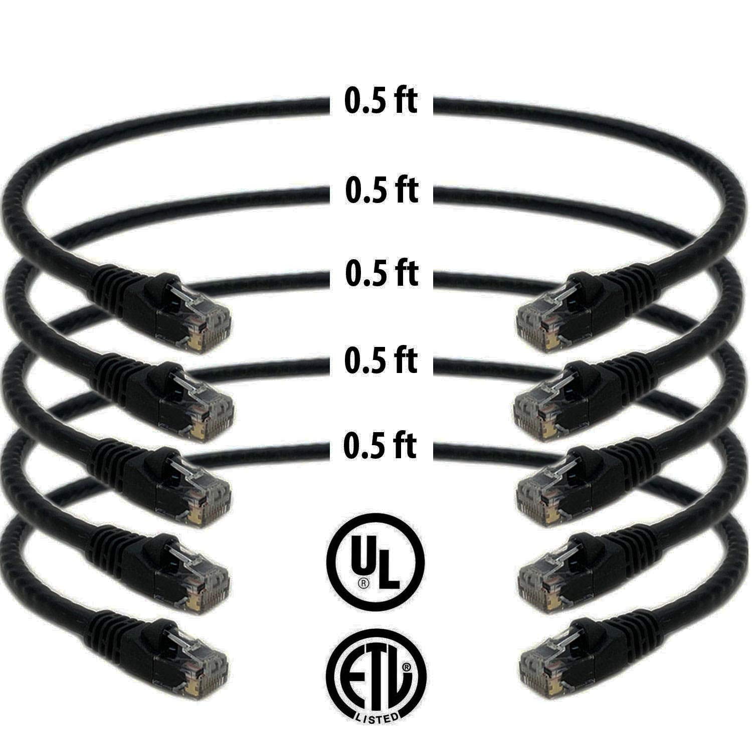 iMBAPrice 0.5 Feet(6 Inch) Cat6 Short Nework Cable Premium Grade RJ45 Snagless Patch