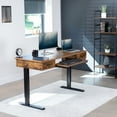 thumbnail image 2 of VIVO Electric 55” x 24” Desk with Rear-set Legs, Vintage Brown Top, Black Frame, 2 of 8