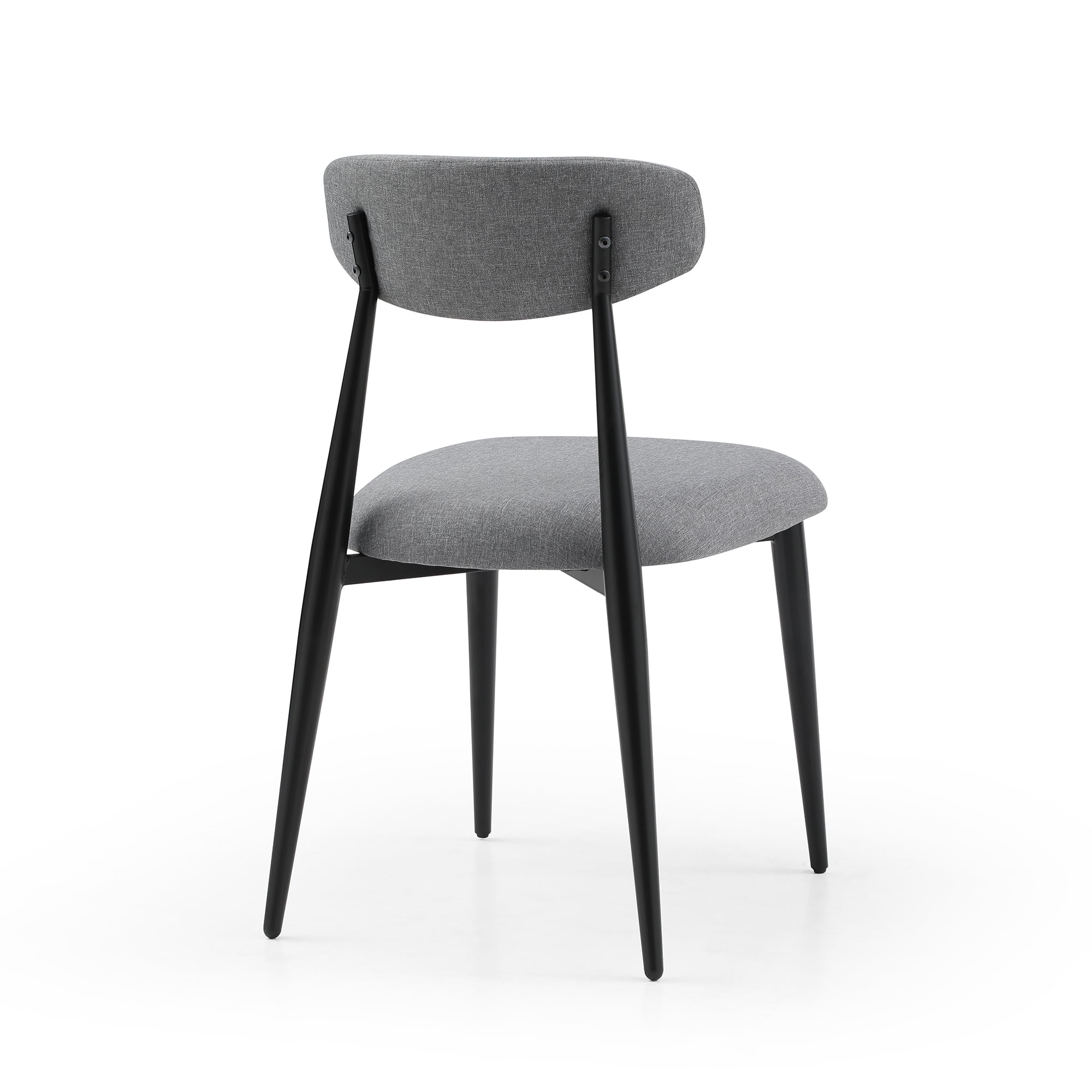 Kadyn Modern Dining Chairs Set of 6, Dining Room Chairs with Curved Backrest Round, Upholstered Kitchen Chairs for Living Room, Gray