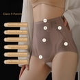 thumbnail image 4 of Pantalones moldeadores de cintura alta sin costuras con efecto contracción de abdomen y cadera, pantalones moldeadores de abdomen de talla grande para posparto, ropa interior ligera y, 4 of 6