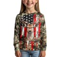 thumbnail image 3 of Garronmavis Deer Girls Long Sleeve T-Shirts 3-4 Loose Flags Kids Basic Soft Long Sleeve Tees Top Lightweight Cute Camo Kids Crewneck T-Shirts Fall Tops Fashion Fall Winter Clothes, 3 of 7