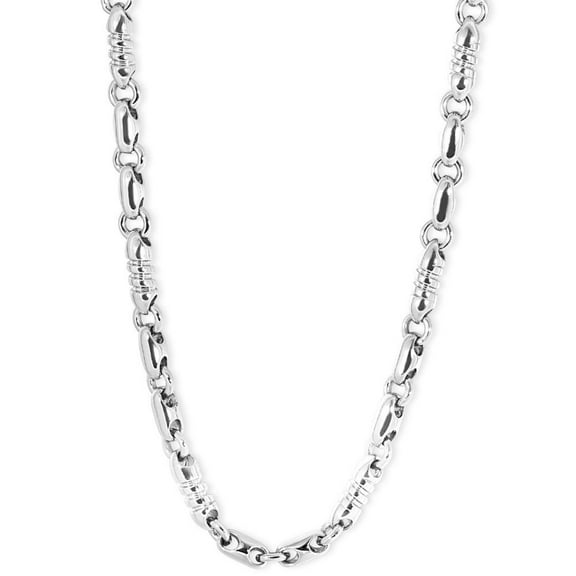 Pompeii Heavy Men's (119g) Solid 14K White Gold 6.5mm Flexible Link 24 " Necklace (,)